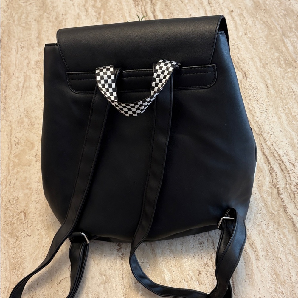 Disney Brand Micky Mouse Backpack in Soft Black and White Vegan Leather - Picture 2 of 7